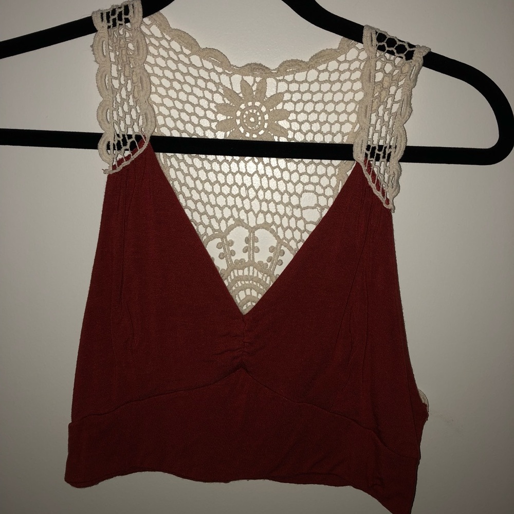 Crochet back crop top